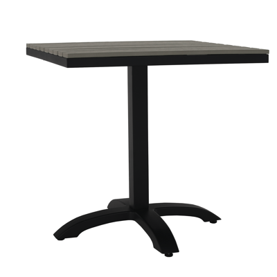 Kerti asztal, szürke/fém/artwood, NAKUL