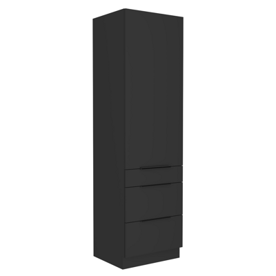 Magas szekrény, fekete, SIBER 60 DKS-210 3S1F
