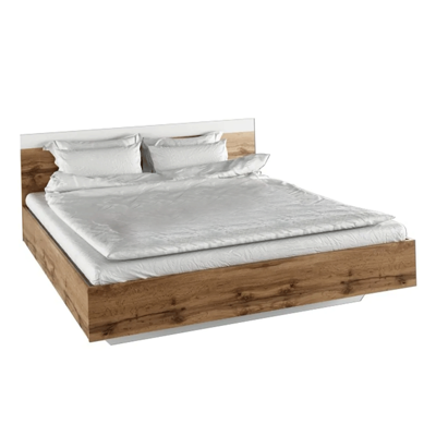 Dupla ágy, 160x200, tölgy wotan/fehér, GABRIELA