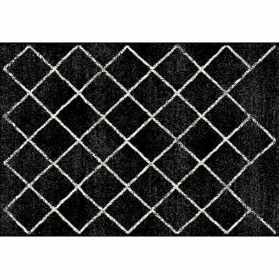 Szőnyeg, fekete/minta, 133x190  cm, MATES TYP 1